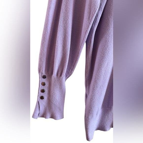 TORRID Lavender Mock Neck Sweater Button Cuff Detail Size M Lightweight Kni - Picture 5 of 7